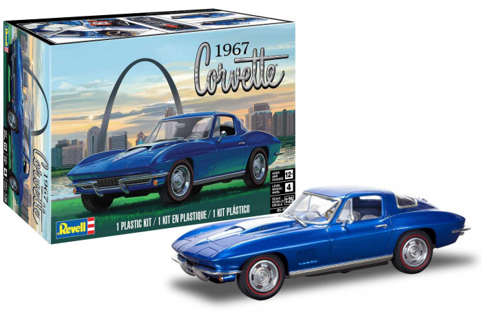 Plastic ModelKit MONOGRAM auto 4517 - 1967 Corvette Sting Ray Sport Coupe 2N1 (1:25)