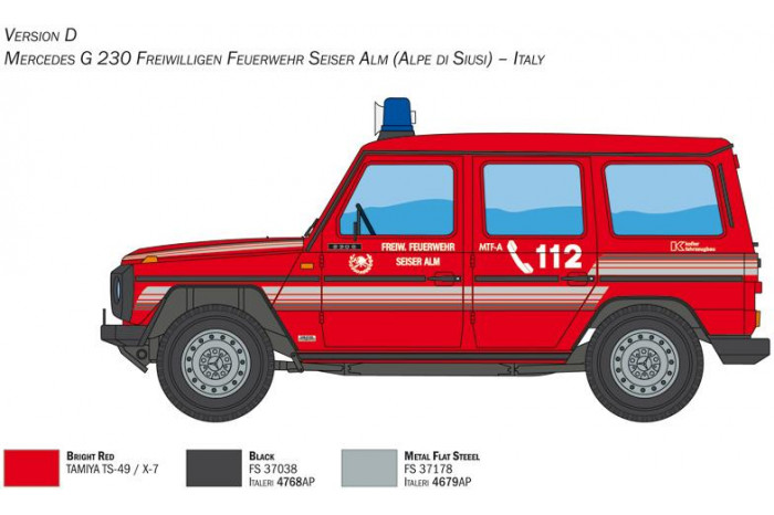 Model Kit auto 3663 - Mercedes G230 Feuewehr (1:24)