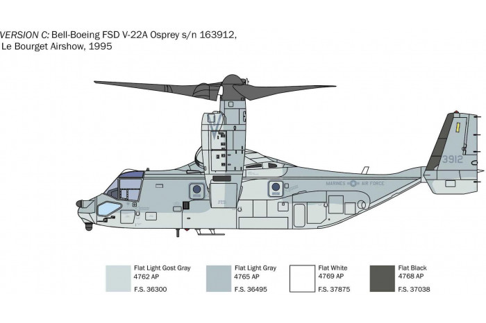 Model Kit vrtulník 1463 - V-22A Osprey (1:72)