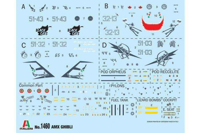 Model Kit letadlo 1460 - AMX Ghibli (1:72)