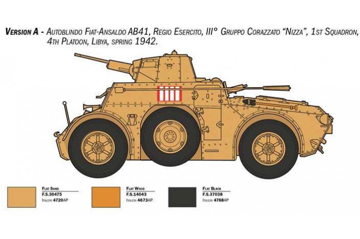 Model Kit military 6591 - AB 41 with Bersaglieri Italian Infantry (1:35)