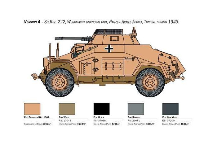 Model Kit military 15769 - Sd. Kfz. 222-223 (1:56)