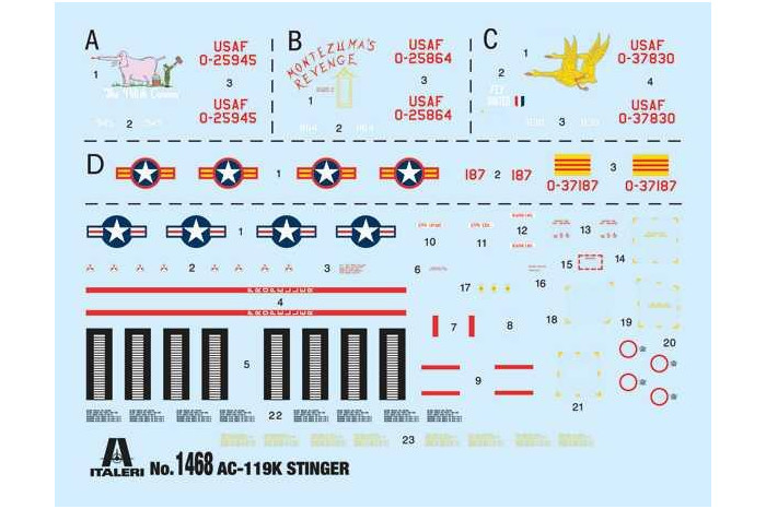 Model Kit letadlo 1468 - C-119K Stinger (1:72)