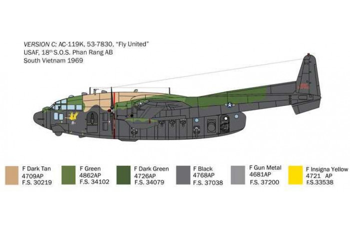 Model Kit letadlo 1468 - C-119K Stinger (1:72)