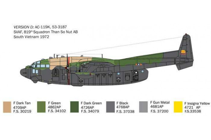 Model Kit letadlo 1468 - C-119K Stinger (1:72)