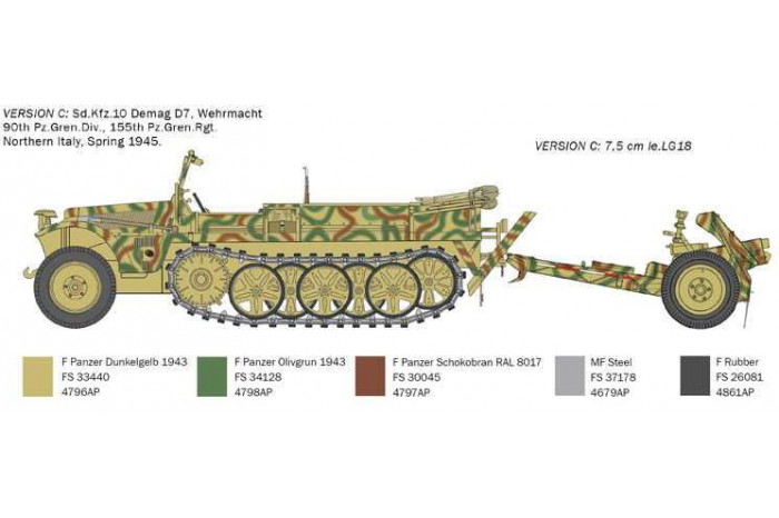 Model Kit military 6595 - Sd. Kfz. 10 Demag with Le. IG18 and Crew (1:35)