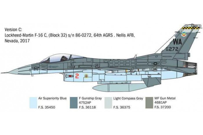 Model Kit letadlo 2825 - F-16C Fighting Falcon (1:48)