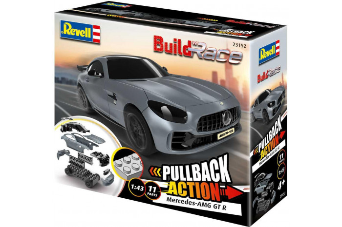 Build 'n Race auto 23152 - Mercedes-AMG GT R (šedý) (1:43)
