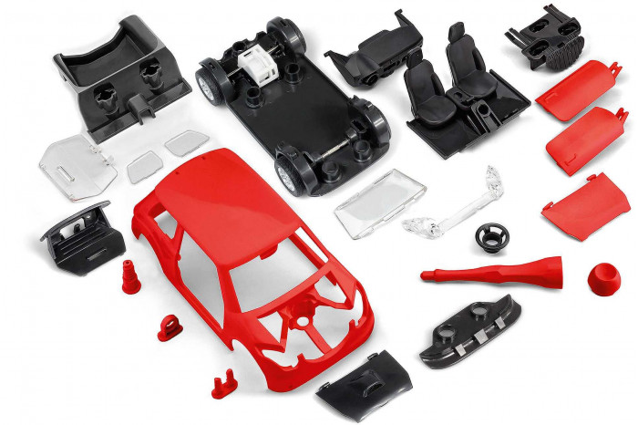 First Construction auto 00910 - Pull Back Rallye Car (červené) (1:20)