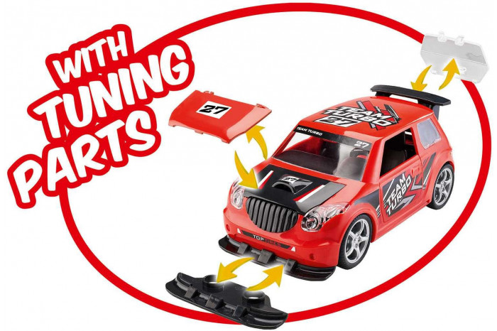 First Construction auto 00910 - Pull Back Rallye Car (červené) (1:20)