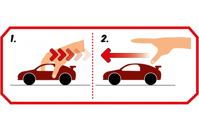 First Construction auto 00910 - Pull Back Rallye Car (červené) (1:20)