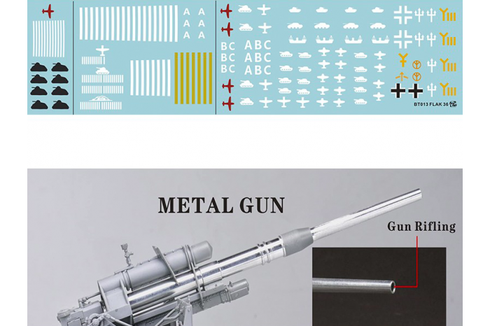 German 88mm Gun flak36 W/6 anti-aircraft artillery crew members (1:35) - 013