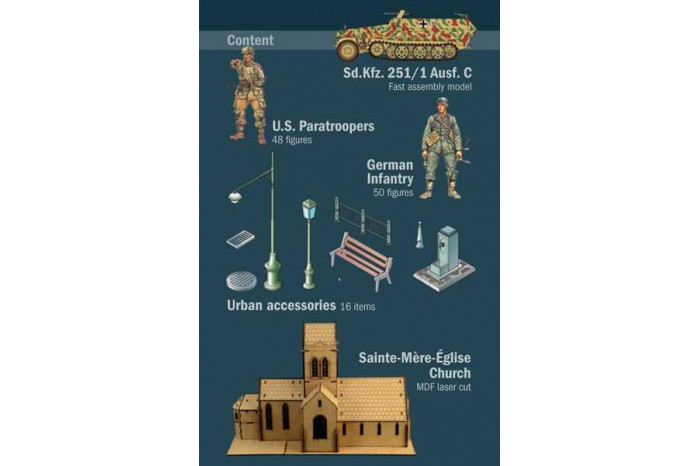 Model Kit diorama 6199 - Battle of Normandy: Saint-Mere-Église 6 June 1944 (1:72)