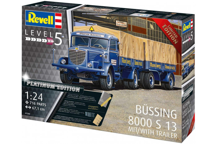 Gift-Set auto 07580 - Büssing 8000 S 13 with Trailer "Platinum Edition" (1:24)
