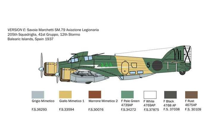 Model Kit letadlo 1412 - SM-79 Sparviero Bomber edition (1:72)