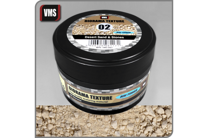 Diorama Texture 02 - pouštní písek s kameny - DI07