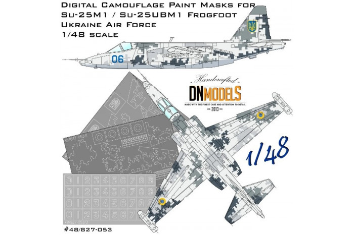 Su-25M1 / Su-25UBM1 Frogfoot Ukrainian Digital Camo Paint Mask Set (1:48) - 48/827-053
