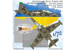 Su-25UB Frogfoot/Rook Ukrainian Clover Camouflage Paint Mask Set (1:72) - 72/827-045