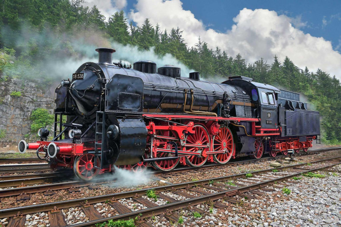 Plastic ModelKit lokomotiva 02168 - Express locomotive S3/6 BR18(5) with Tender 2‘2’T (1:87)