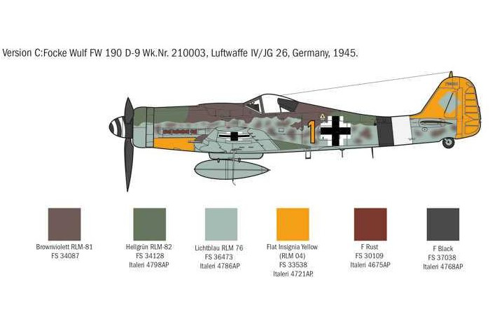 Model Kit letadlo 1312 - FOCKE WULF FW-190 D-9 (1:72)