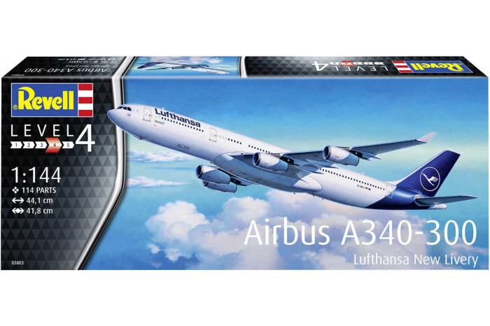 Plastic ModelKit letadlo 03803 - A340-300 Lufthansa New Livery (1:144)