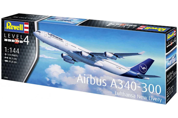 Plastic ModelKit letadlo 03803 - A340-300 Lufthansa New Livery (1:144)