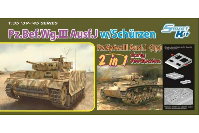 Model Kit tank 6628 - Pz.Bef.Wg.III Ausf.J / Pz.III Ausf.J (Tp) Early Production (2 in 1) (1:35)