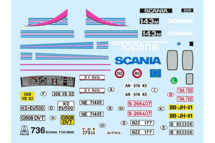 Model Kit truck 0736 - Scania T143 M500 Topline (1:24)