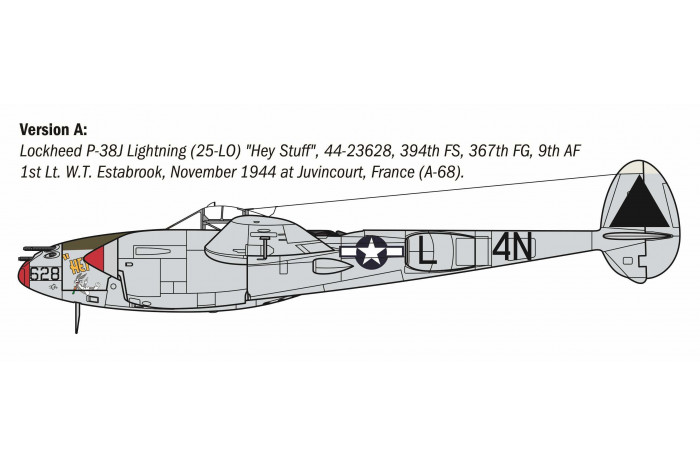 Model Kit letadlo 2834 - P-38J E.T.O. (1:48)