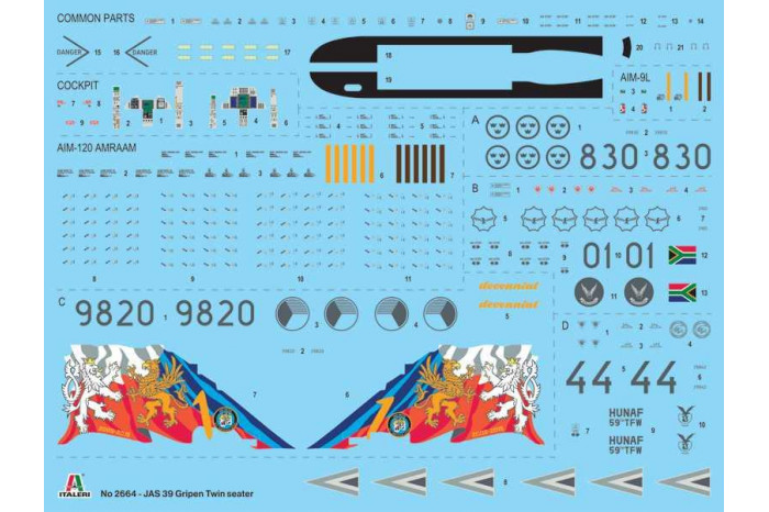 Model Kit letadlo 2664 - JAS 39 GRIPEN TWIN SEATER (1:48)