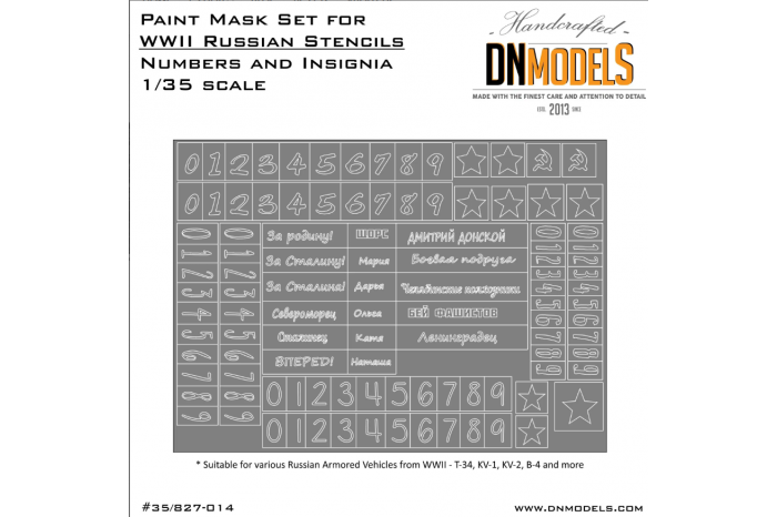 WWII Russian Stencils – KV-1, KV-2, T-34, B-4 (1:35) - 35/827-014