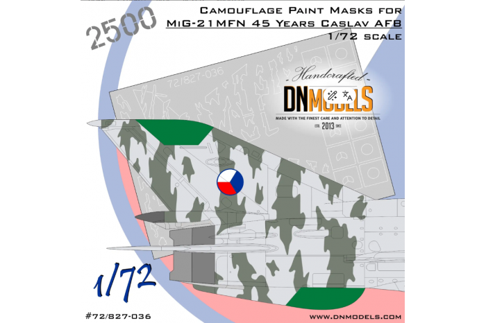 MiG-21MFN Caslav Air Base Czech Tiger Camouflage Paint Masks (1:72) - 72/827-036