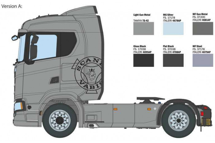 Model Kit truck 3971 - Scania S770 4x2 Normal Roof "Grey Cab" (1:24)
