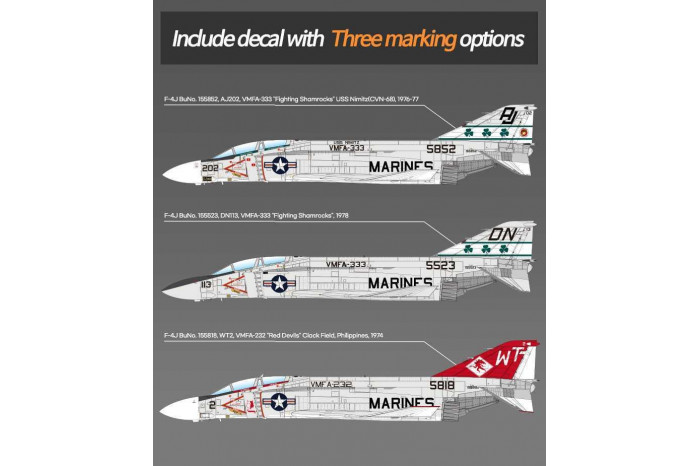 Model Kit letadlo 12356 - USMC F-4J Phantom II "VMFA-333 Fighting Shamrocks" (1:48)