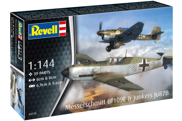 Plastic ModelKit letadlo 03770 - Messerschmitt Bf109E & Junkers Ju87B Stuka (1:144)