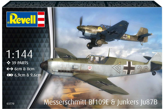 Plastic ModelKit letadlo 03770 - Messerschmitt Bf109E & Junkers Ju87B Stuka (1:144)