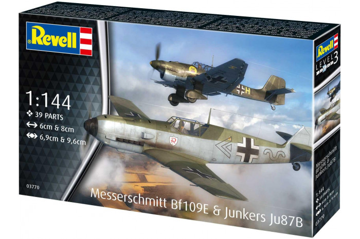 Plastic ModelKit letadlo 03770 - Messerschmitt Bf109E & Junkers Ju87B Stuka (1:144)