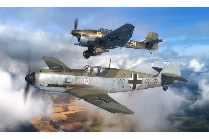 Plastic ModelKit letadlo 03770 - Messerschmitt Bf109E & Junkers Ju87B Stuka (1:144)