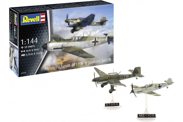 Plastic ModelKit letadlo 03770 - Messerschmitt Bf109E & Junkers Ju87B Stuka (1:144)