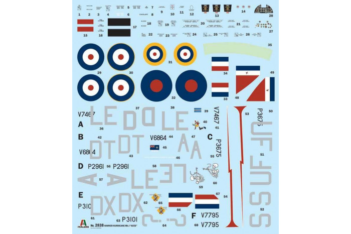 Model Kit letadlo 2838 - Hurricane Mk.I aces (1:48)