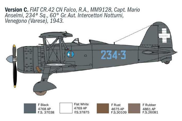 Model Kit letadlo 1485 - FIAT CR.42 CN "Falco" Night Fighter (1:72)