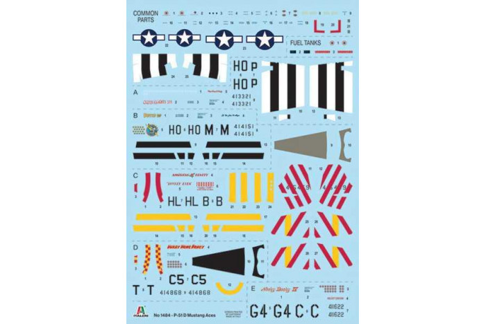 Model Kit letadlo 1484 - P-51D Mustang Aces (1:72)