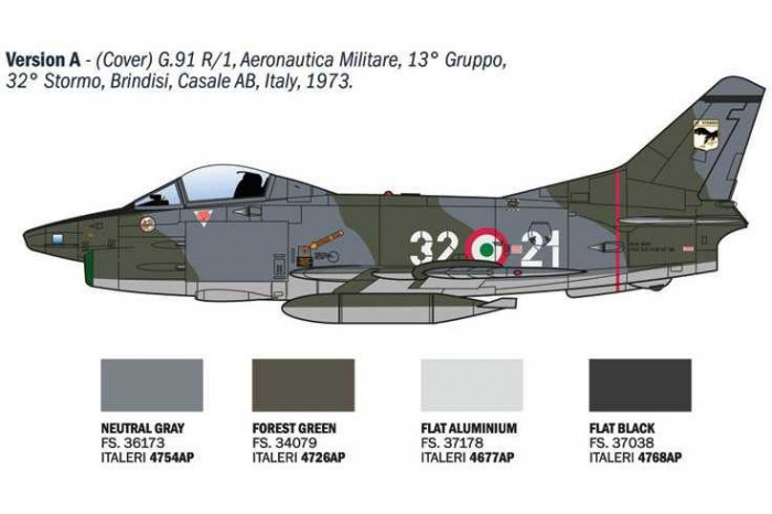 Model Kit letadlo 92645 - G.91 R1/R3 "Gina" (1:48)