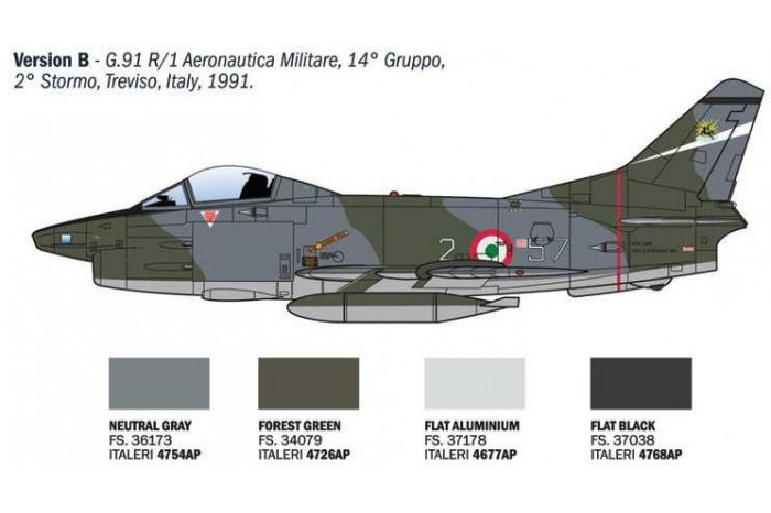 Model Kit letadlo 92645 - G.91 R1/R3 "Gina" (1:48)