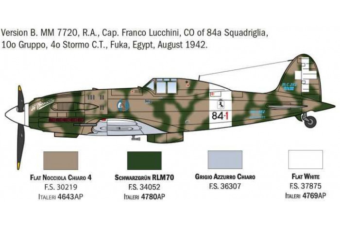 Model Kit letadlo 1481 - MC.202 Folgore Aces (1:72)