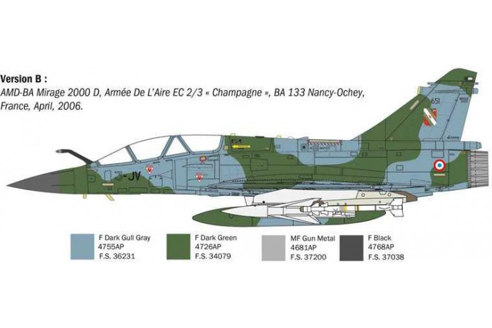 Model Kit letadlo 90023 - Mirage 2000 D (1:72)