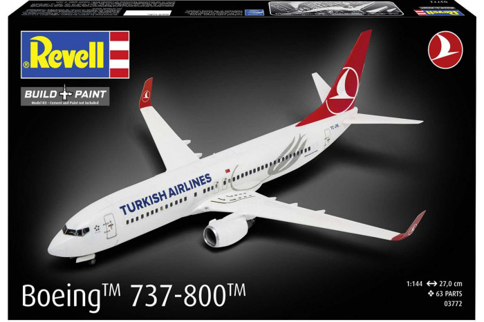 Plastic ModelKit letadlo 03772 - Boeing 737-800 "Turkish Airlines" (1:144)