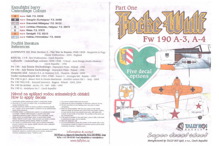 Obtisky - Fw-190 A-3, A-4, Pt.I (1:48) - 48036