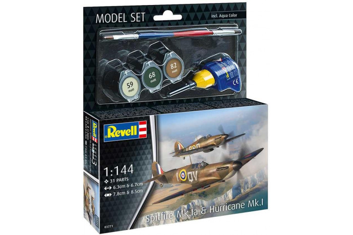 ModelSet letadlo 63771 - Spitfire Mk.Ia & Hurricane Mk.I (1:144)