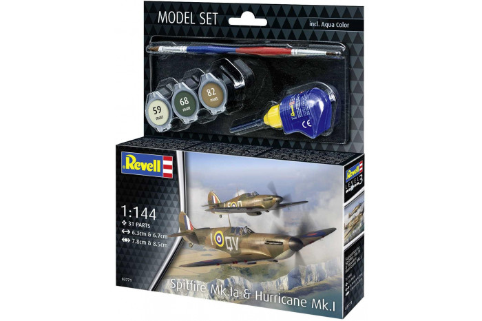 ModelSet letadlo 63771 - Spitfire Mk.Ia & Hurricane Mk.I (1:144)